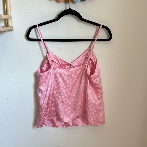 Y2K Valerie Stevens Silky Polka Dot Button Down Cami Tank Top - Picture 4 of 6